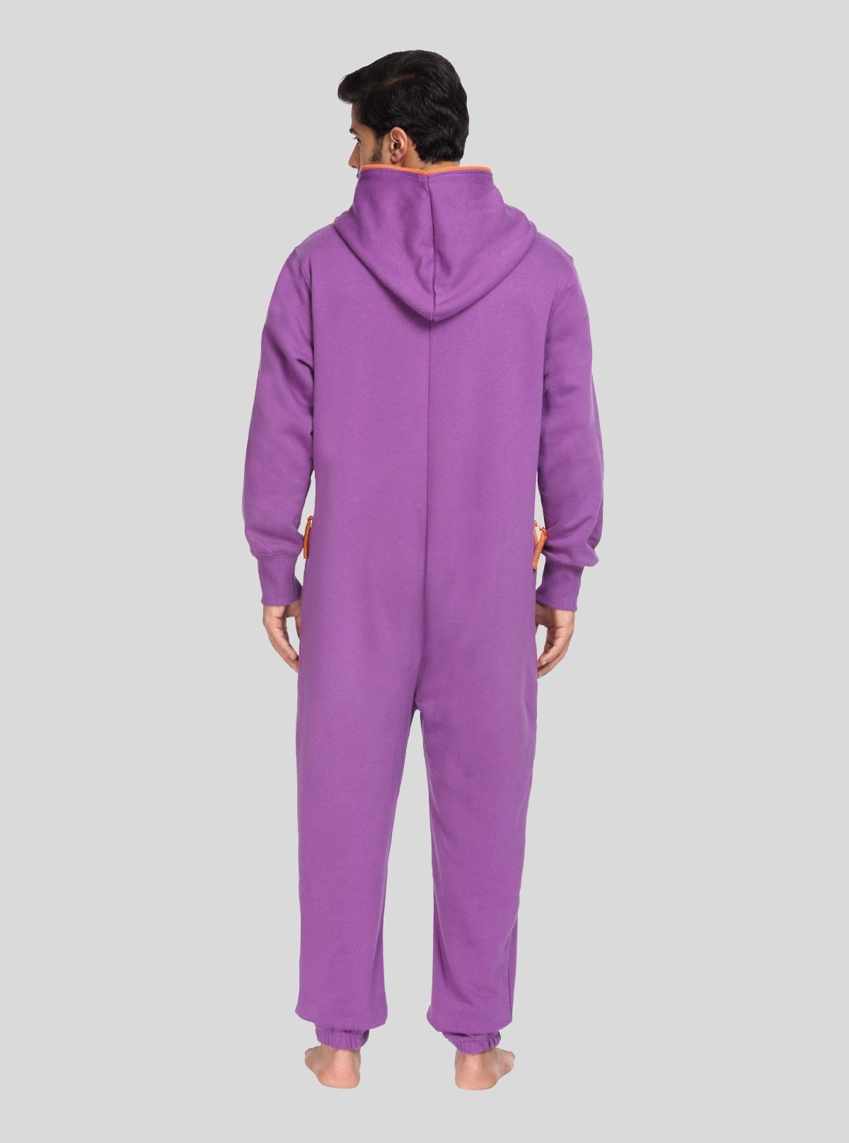 Men’s Purple Hooded Jumpsuit – All - in - One Comfort with Urban Style - Boer and Fitch