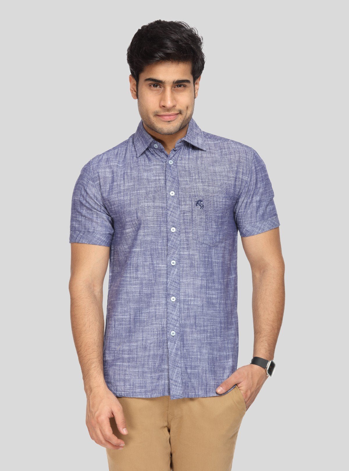 Men's Purple Linen Blended Shirt – Bold, Breezy & Sophisticated Style - Boer and Fitch