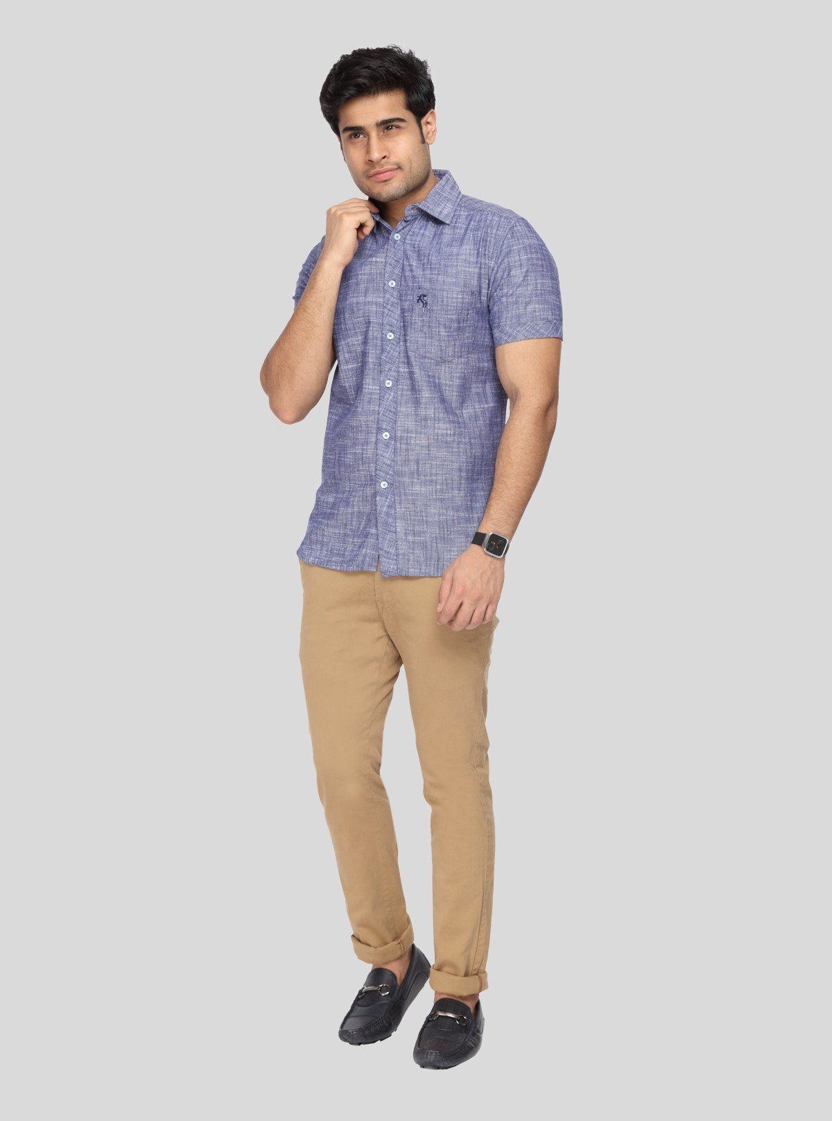 Men's Purple Linen Blended Shirt – Bold, Breezy & Sophisticated Style - Boer and Fitch