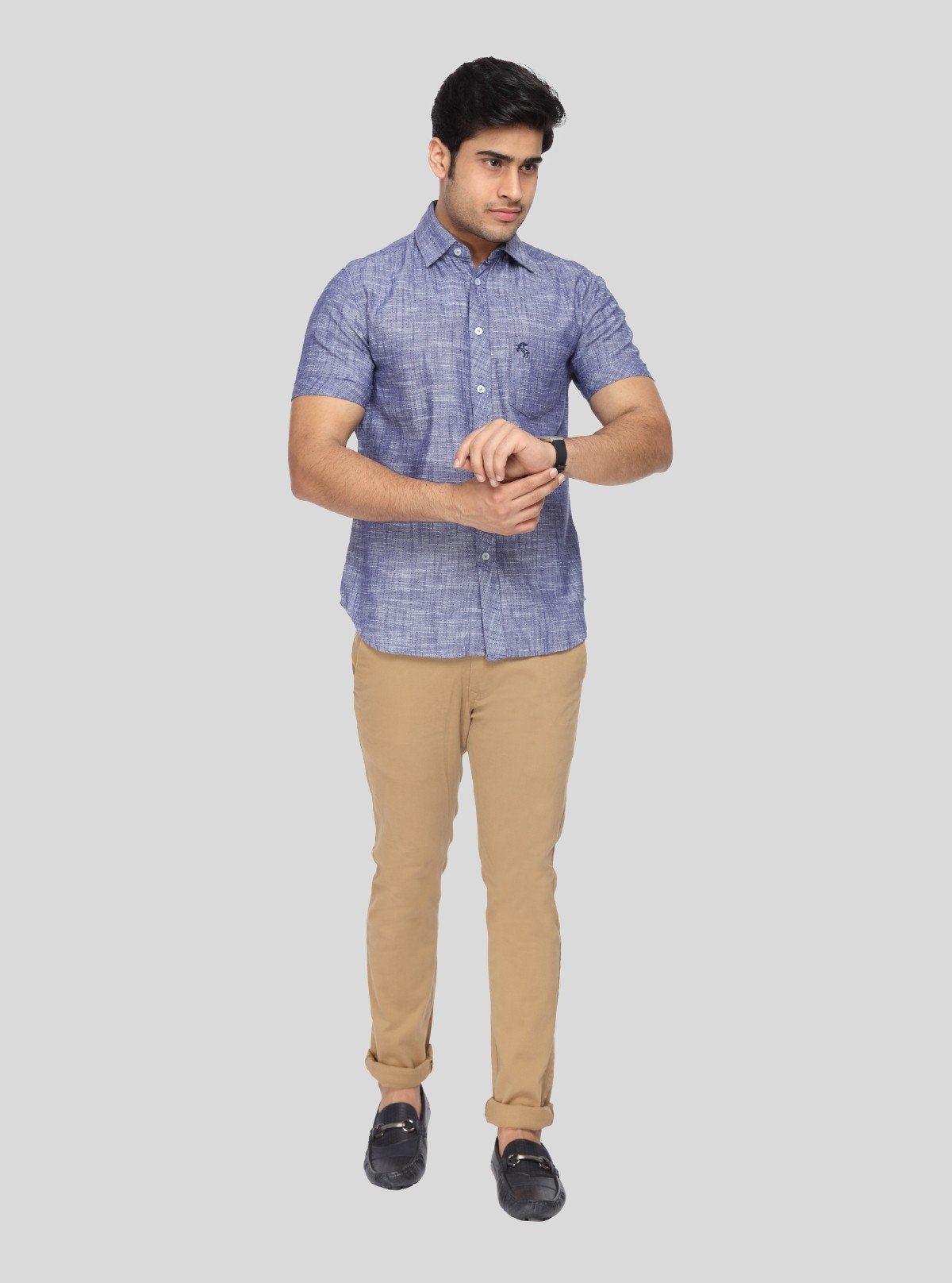 Men's Purple Linen Blended Shirt – Bold, Breezy & Sophisticated Style - Boer and Fitch
