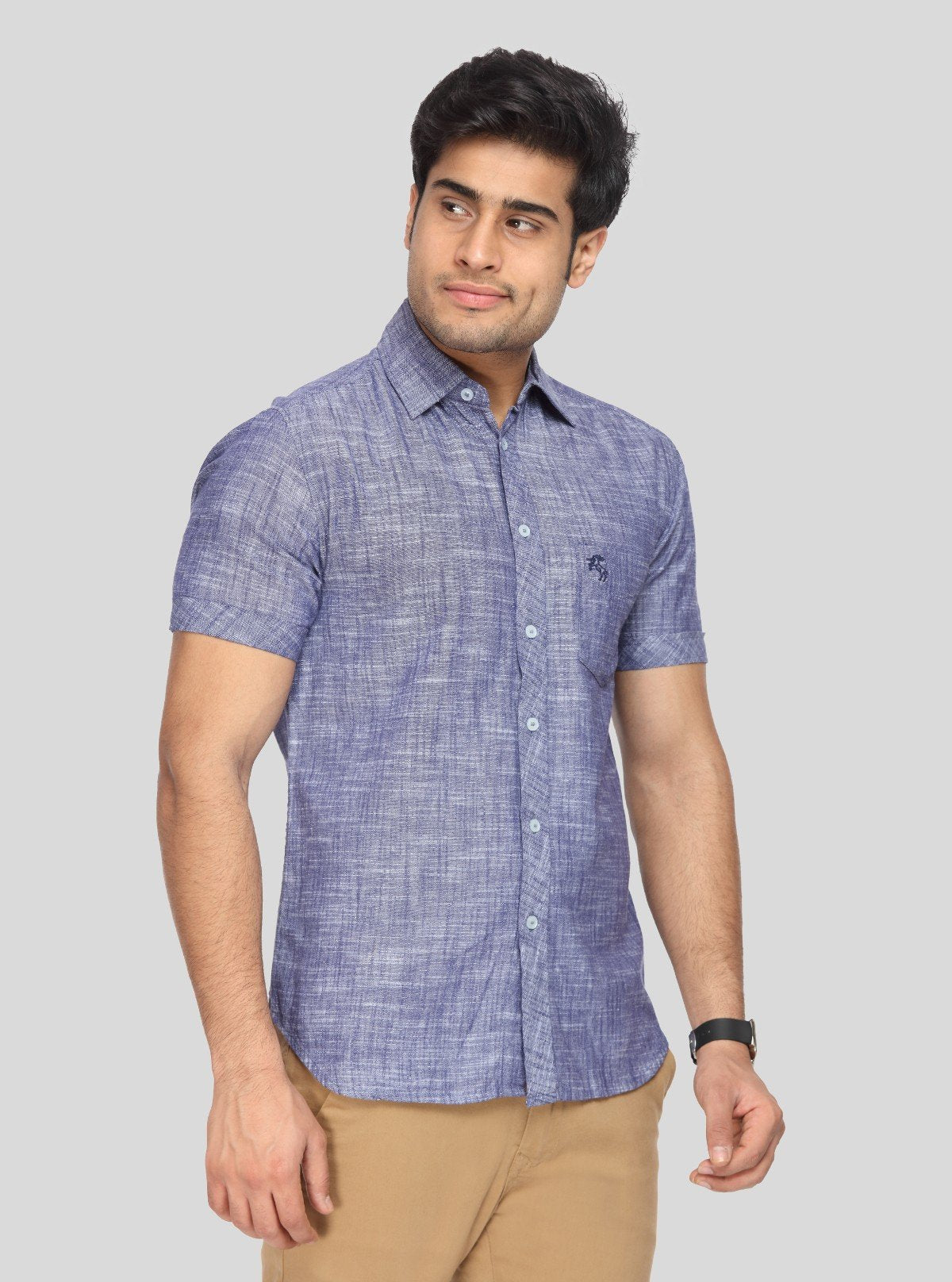 Men's Purple Linen Blended Shirt – Bold, Breezy & Sophisticated Style - Boer and Fitch