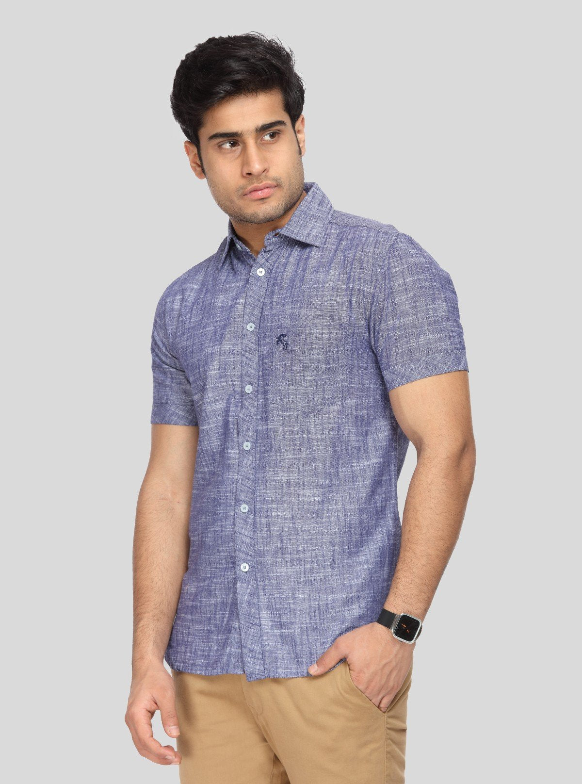 Men's Purple Linen Blended Shirt – Bold, Breezy & Sophisticated Style - Boer and Fitch