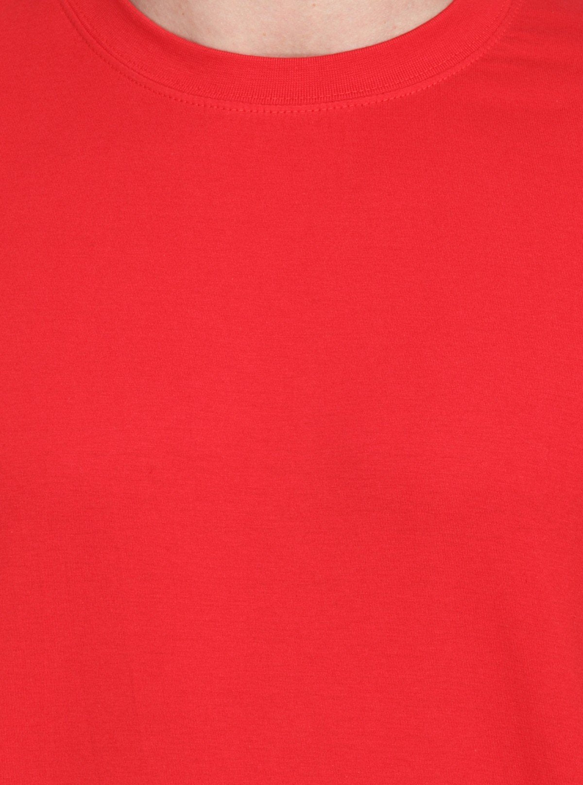 Men's Red Basic Crew Neck T-Shirt – Bold Everyday Essential in Soft Cotton - Boer and Fitch