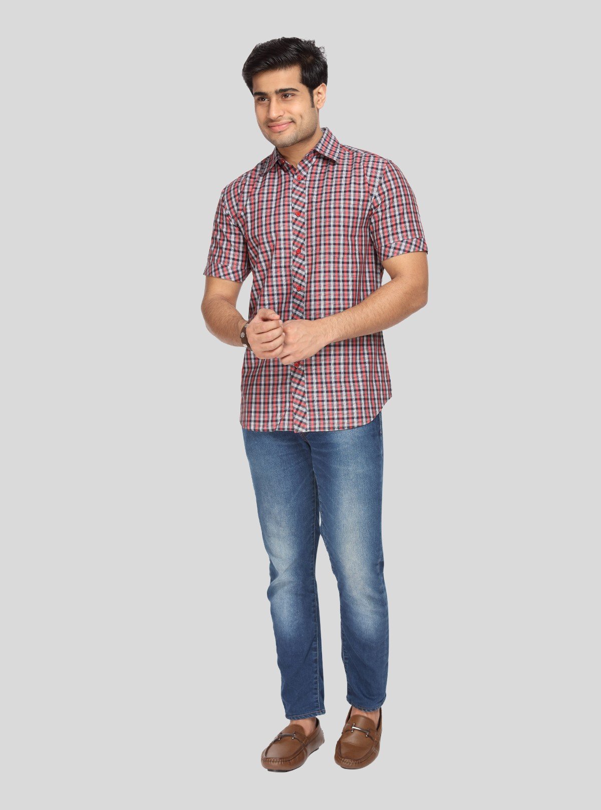 Men's Red Checked Shirt – Bold, Rugged & All - Day Casual Comfort - Boer and Fitch