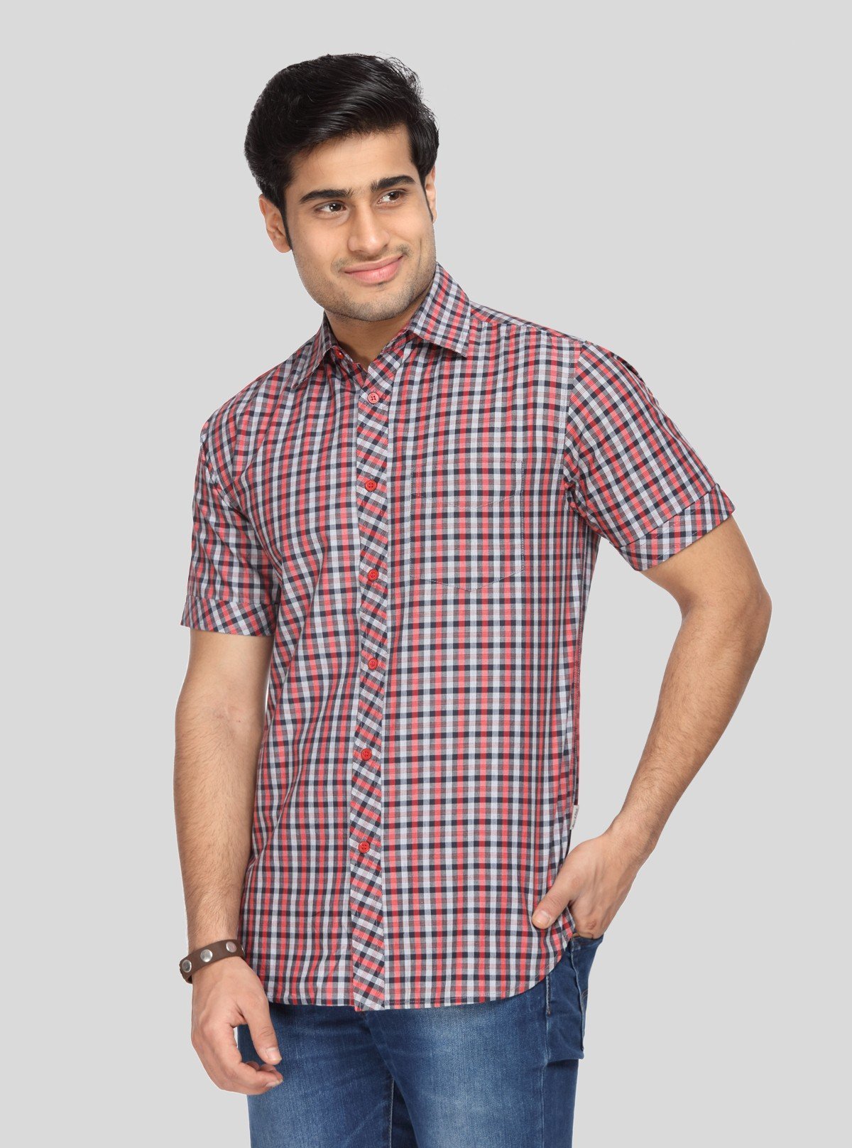 Men's Red Checked Shirt – Bold, Rugged & All - Day Casual Comfort - Boer and Fitch