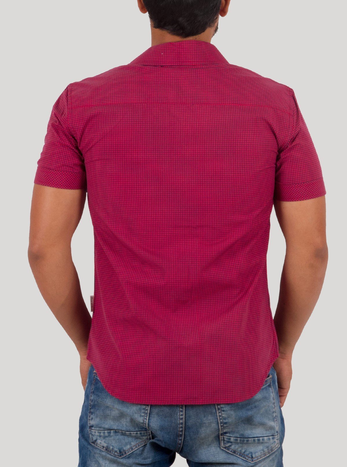 Men’s Red Checkered Short Sleeve Cotton Shirt – Casual Style by Boer and Fitch - Boer and Fitch