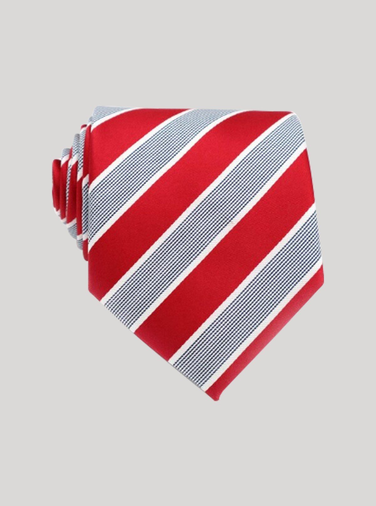 Men’s Red Diagonal Striped Tie – Classic Bold Style by Boer & Fitch - Boer and Fitch