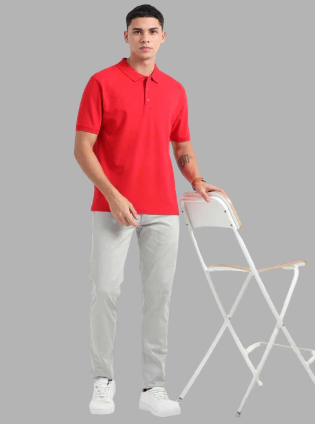 Men’s Red Polo T-Shirt with Collar & Cuff | 100% Cotton Piqué Knit | Boer & Fitch - Boer and Fitch