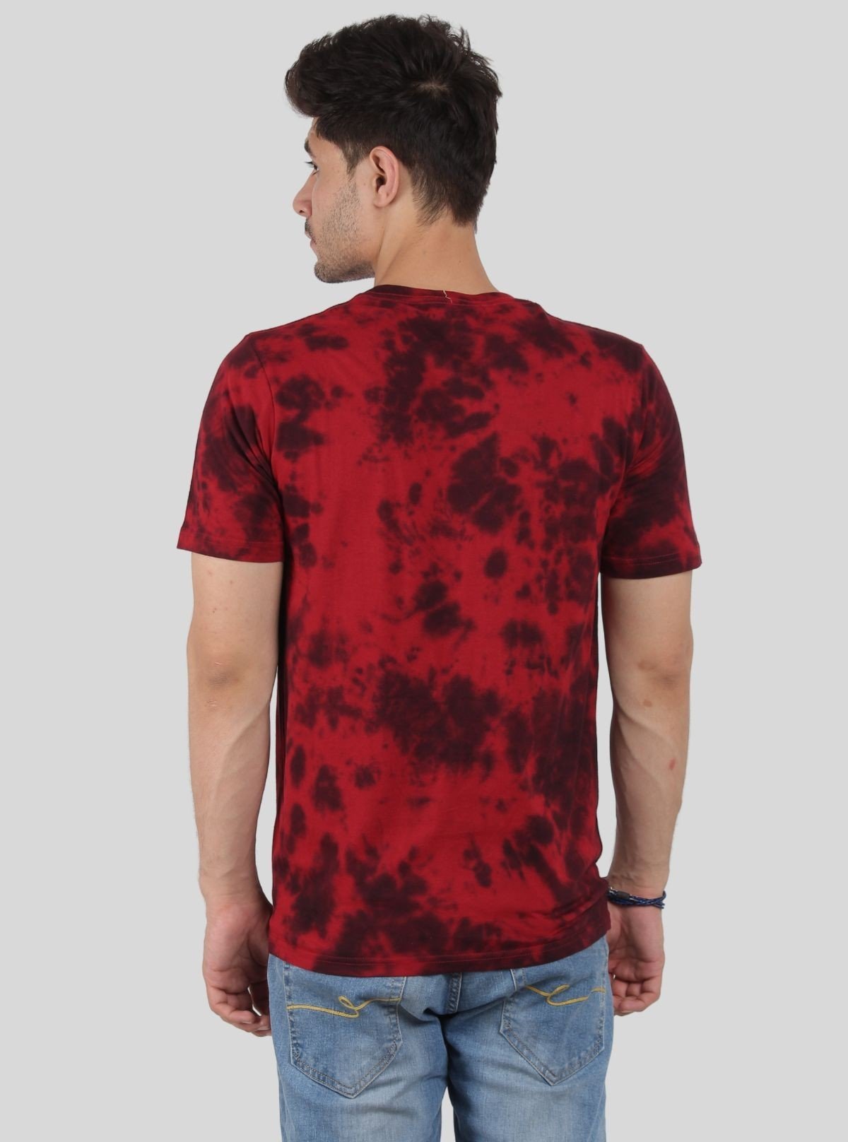 Men’s Red Tie and Dye T-Shirt – Vibrant Street Style Cotton Tee - Boer and Fitch