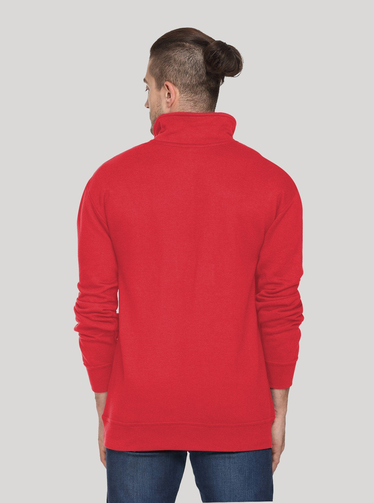 Men’s Red Zipper Collar Cardigan – Bold Comfort with Modern Flair - Boer and Fitch