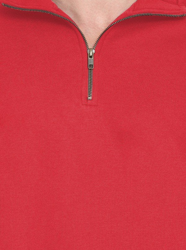 Men’s Red Zipper Collar Cardigan – Bold Comfort with Modern Flair - Boer and Fitch