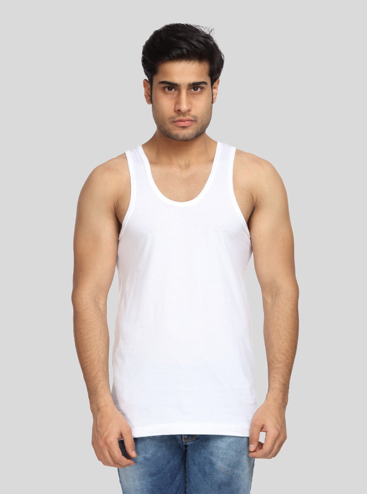 Men’s Regular White Cotton Vest – Soft, Breathable Daily Essential - Boer and Fitch