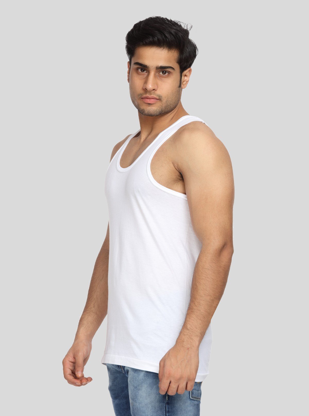 Men’s Regular White Cotton Vest – Soft, Breathable Daily Essential - Boer and Fitch