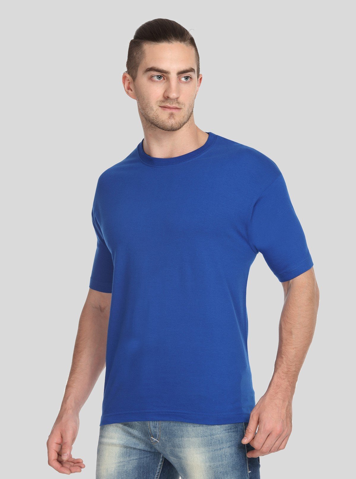 Men's Royal Blue Basic Crew Neck T-Shirt – Essential Comfort & Style - Boer and Fitch