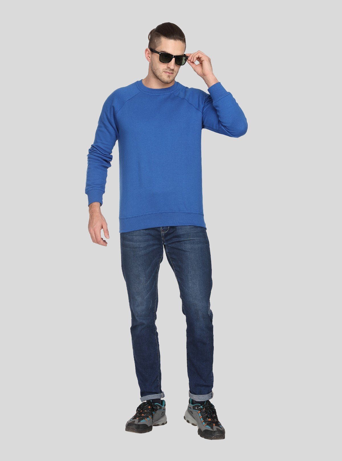 Men’s Royal Blue Fleece Sweatshirt – Warm, Stylish & Comfy - Boer and Fitch