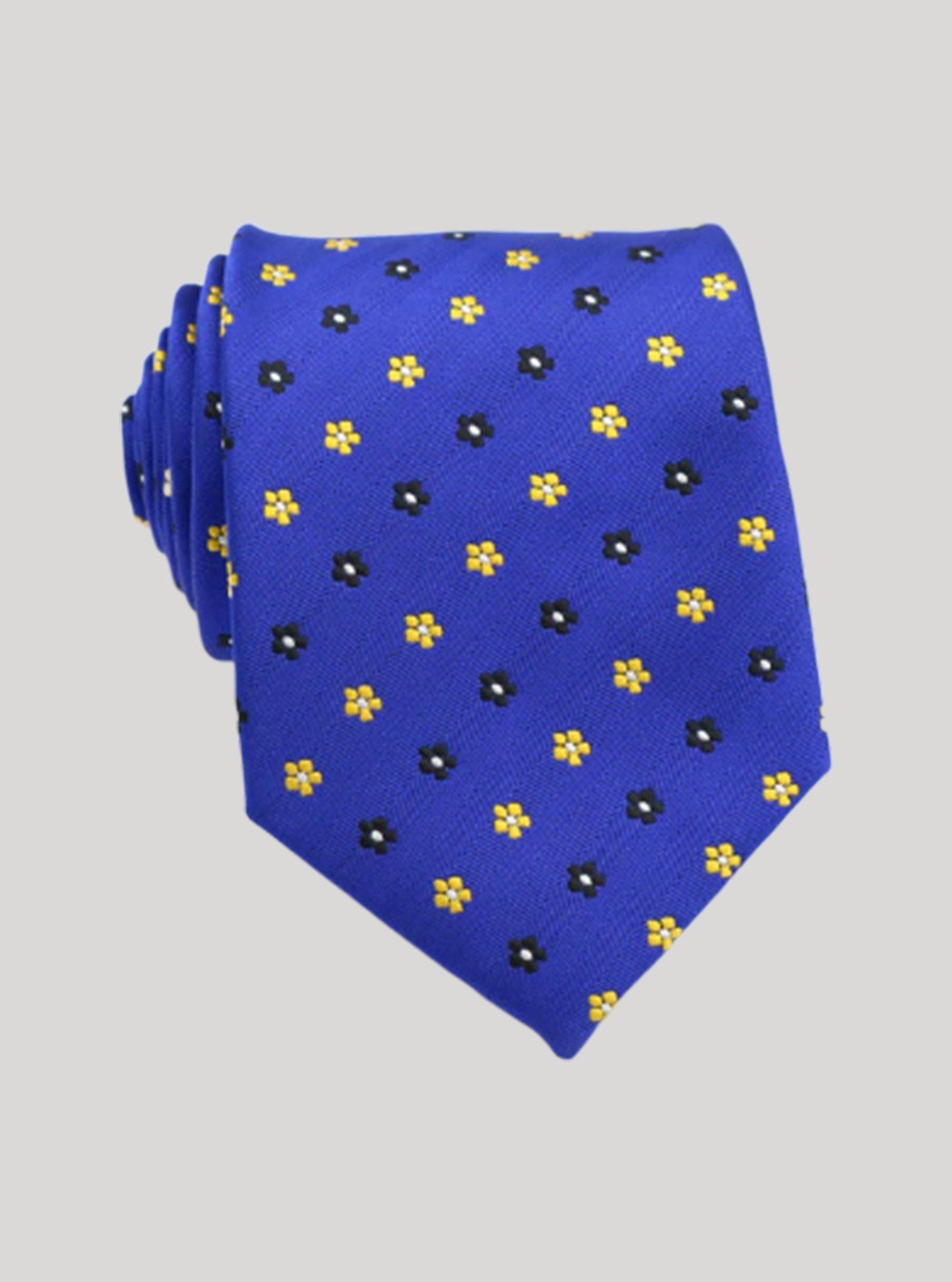 Men’s Royal Blue Floral Dot Necktie – Elegant Style by Boer & Fitch - Boer and Fitch