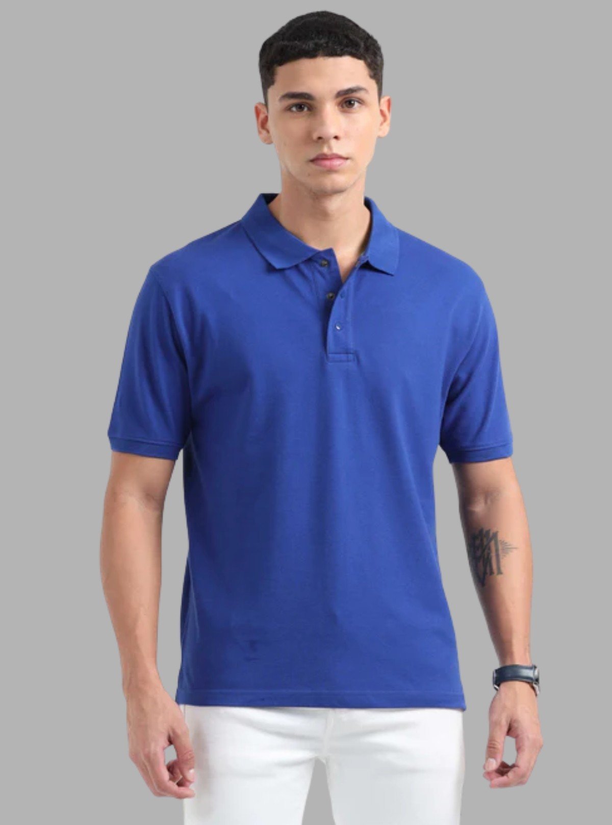 Men’s Royal Blue Polo T-Shirt with Collar & Cuff | 100% Cotton Piqué Knit | Boer & Fitch - Boer and Fitch
