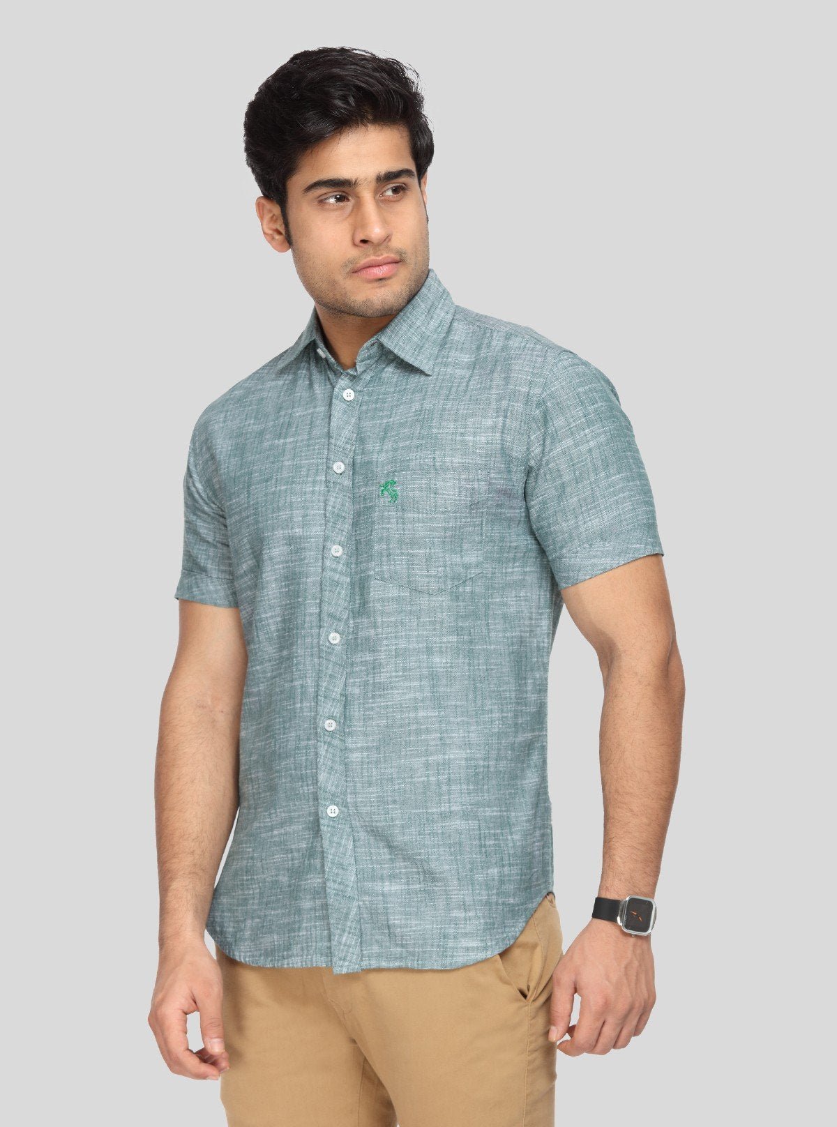Men's Sage Green Linen Blended Shirt – Subtle, Stylish & Breathable Classic - Boer and Fitch