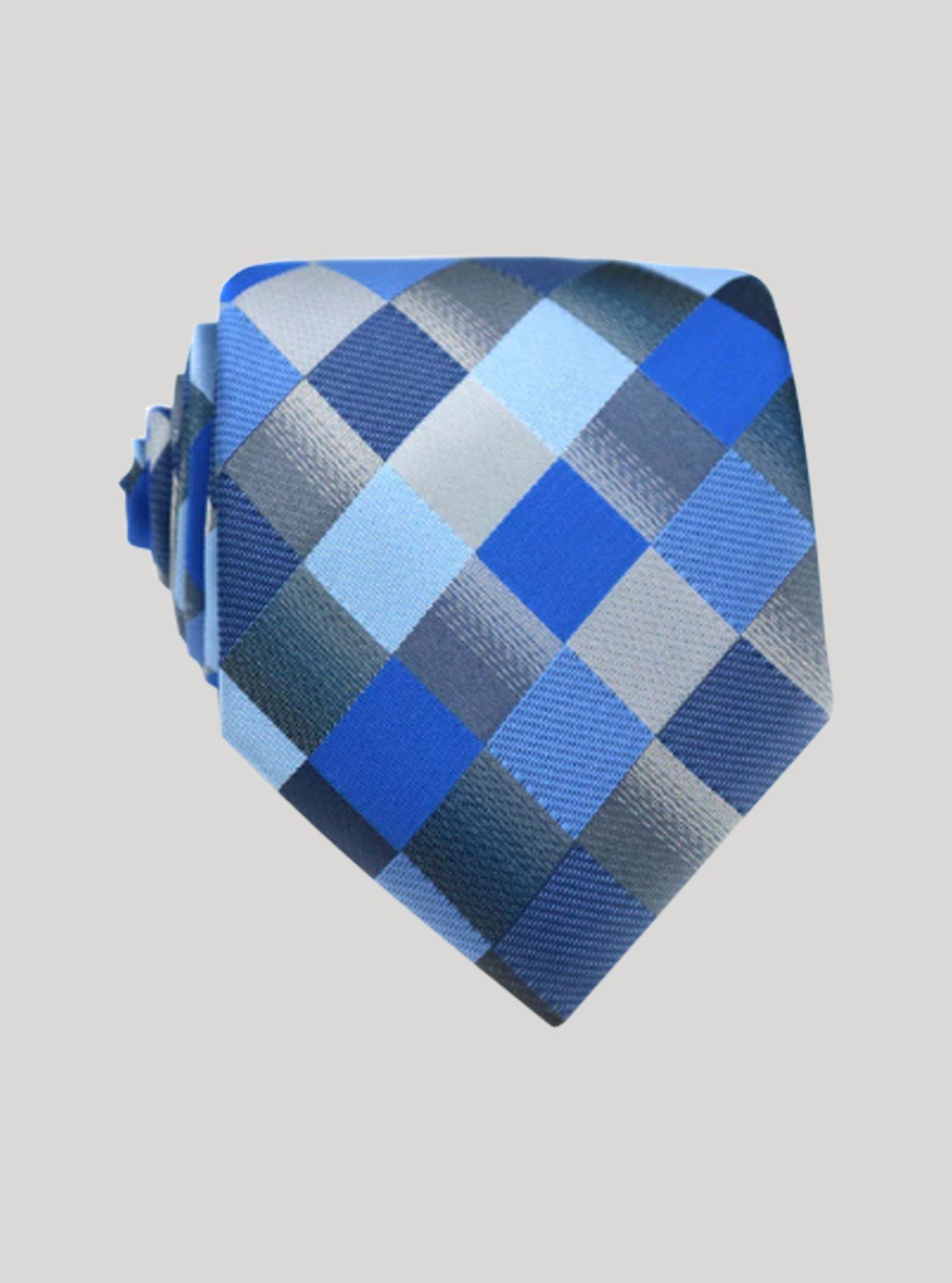 Men’s Shades of Blue Checkered Tie – Bold Formalwear by Boer & Fitch - Boer and Fitch