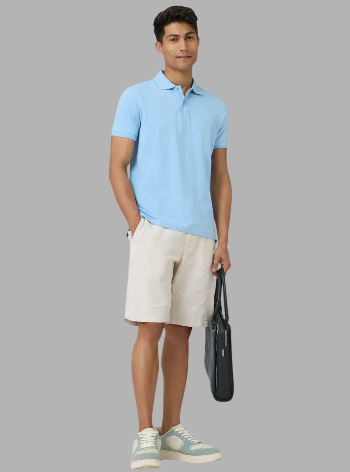 Men’s Sky Blue Polo T-Shirt with Collar & Cuff | 100% Cotton Piqué Knit | Boer & Fitch - Boer and Fitch