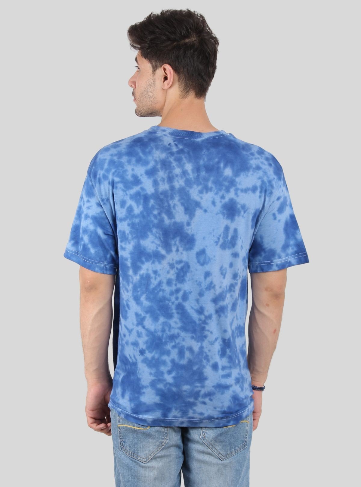 Men’s Sky Blue Tie and Dye T-Shirt – Breezy Summer Style with Unique Swirls - Boer and Fitch