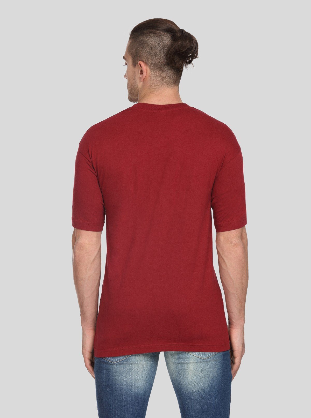 Men’s Soft Burgundy Basic V - Neck T-Shirt – Classic Fit Cotton Tee - Boer and Fitch