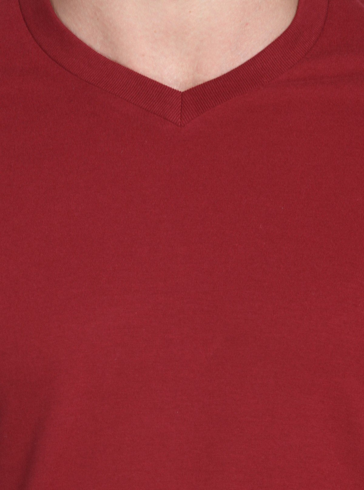 Men’s Soft Burgundy Basic V - Neck T-Shirt – Classic Fit Cotton Tee - Boer and Fitch