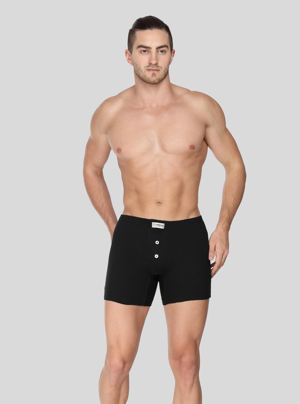 Men’s Solid Black Buttoned Trunks – Classic Fit Innerwear - Boer and Fitch