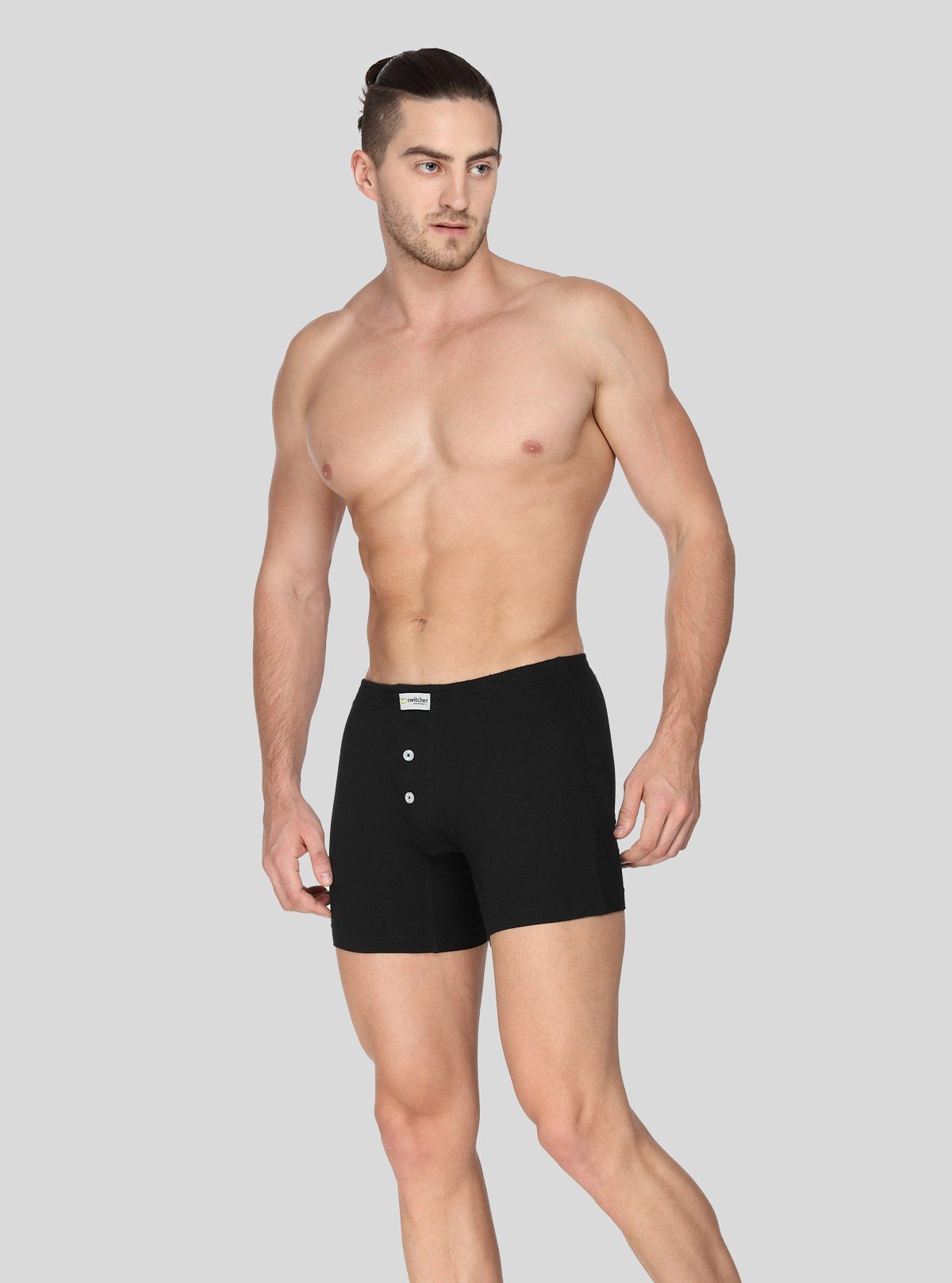 Men’s Solid Black Buttoned Trunks – Classic Fit Innerwear - Boer and Fitch
