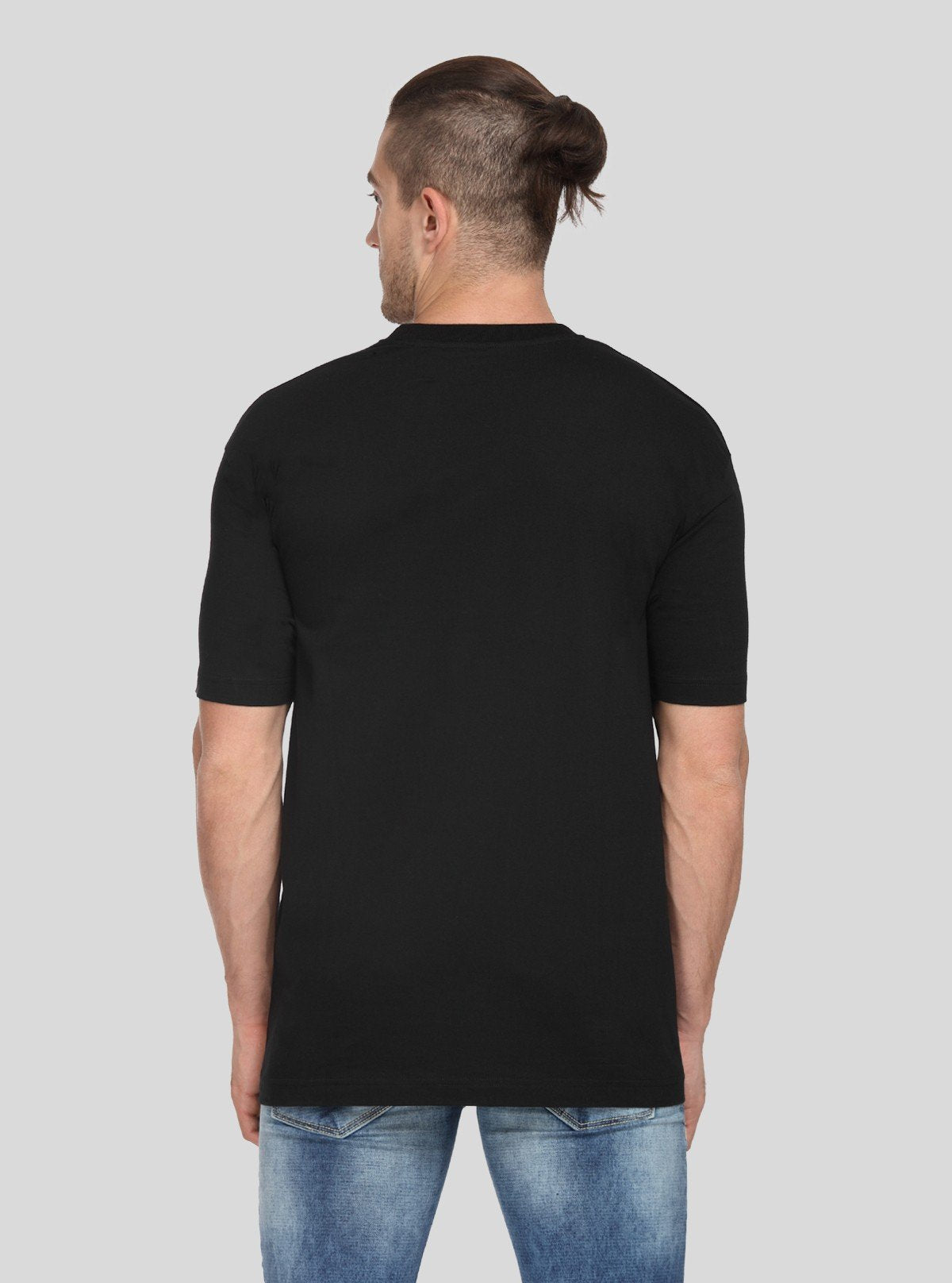 Men’s Solid Black Printed T-Shirt – Timeless Style with Graphic Edge - Boer and Fitch