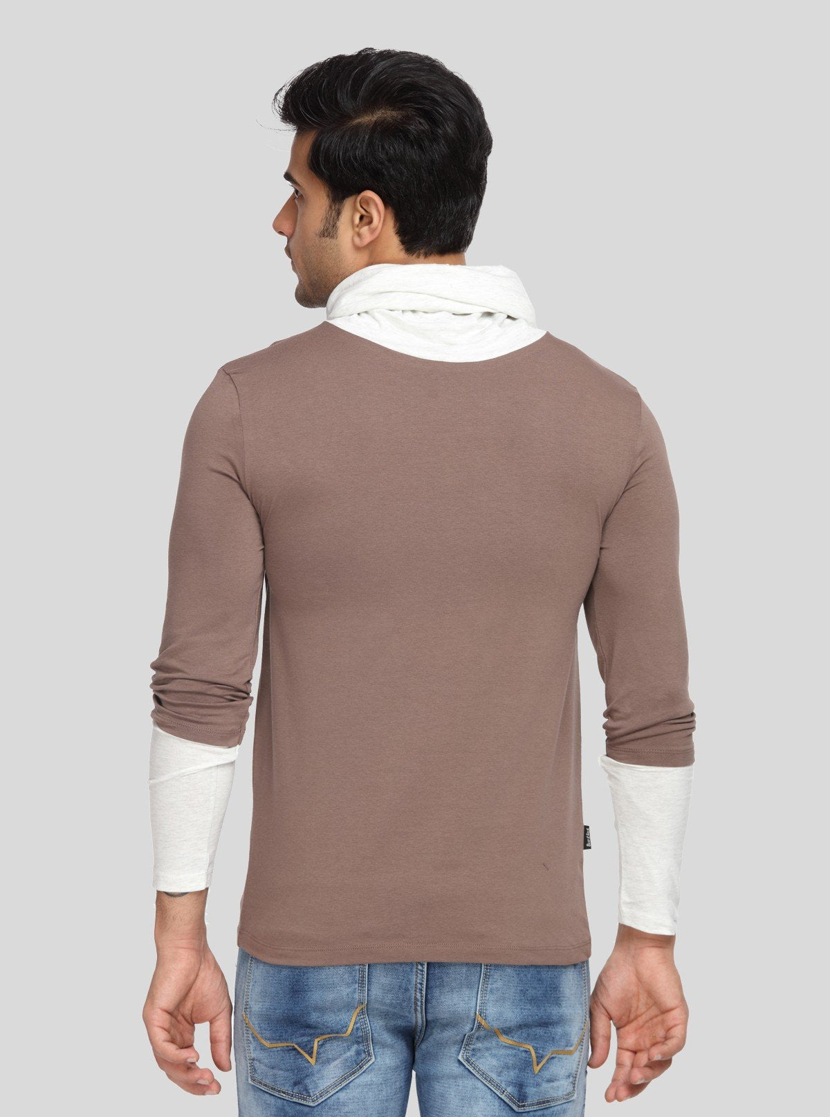 Men's Solid Brown Cotton Cowl Neck T-Shirt – Boer and Fitch - Boer and Fitch