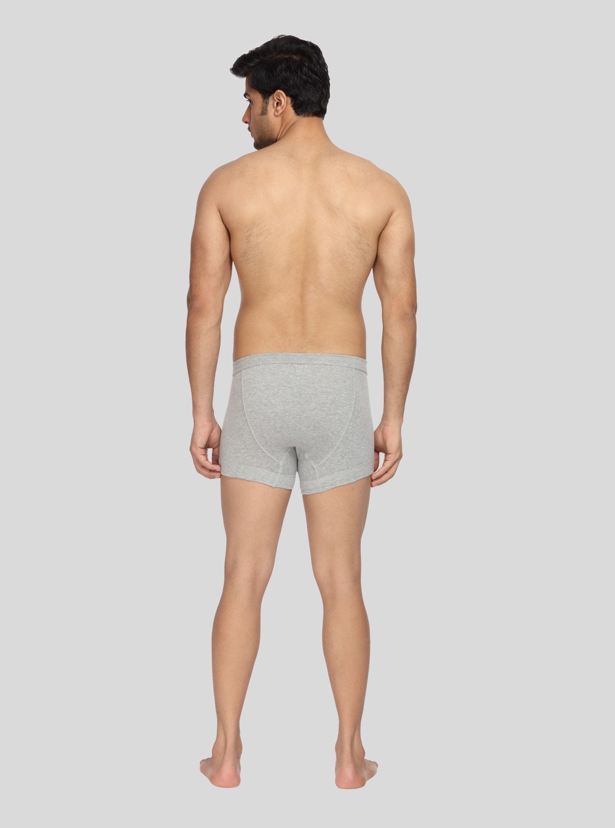 Men’s Solid Grey Melange Inner Banded Trunk | Cotton Comfort Fit - Boer and Fitch