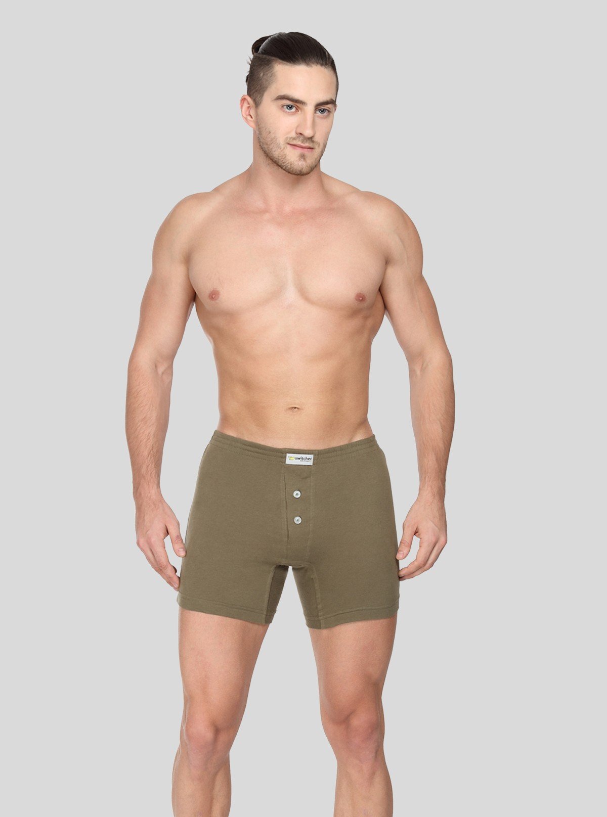 Men’s Solid Khaki Buttoned Trunks | Stylish Everyday Innerwear - Boer and Fitch