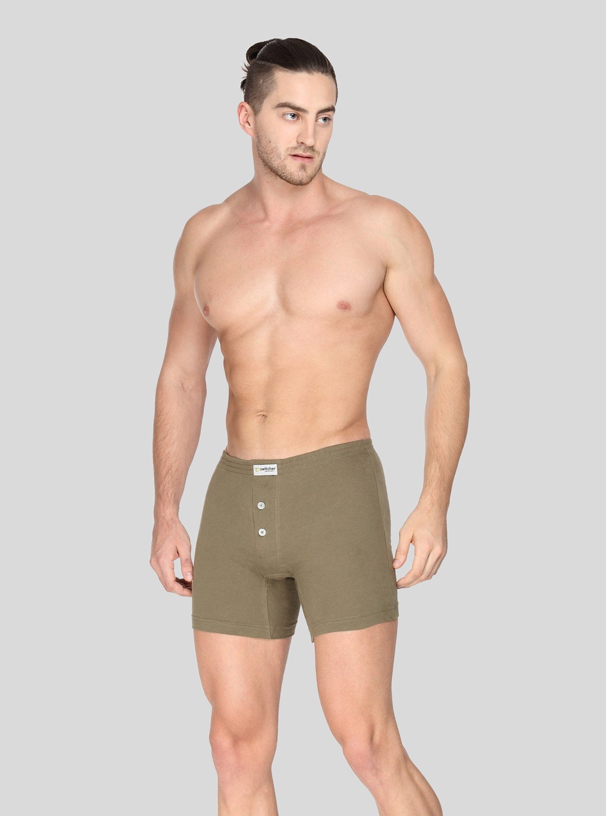 Men’s Solid Khaki Buttoned Trunks | Stylish Everyday Innerwear - Boer and Fitch