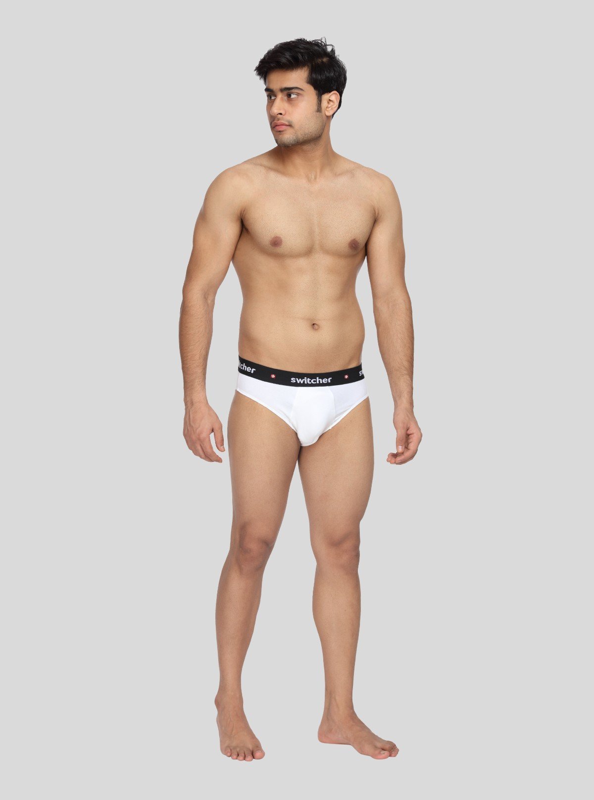 Men’s Solid White Banded Brief | Classic Fit Cotton Innerwear - Boer and Fitch