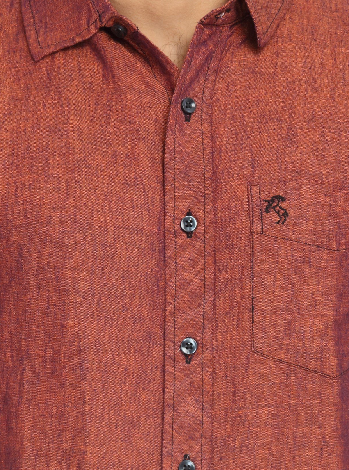 Men's Tinted Brown Linen Blended Shirt – Lightweight, Breathable, Stylish - Boer and Fitch