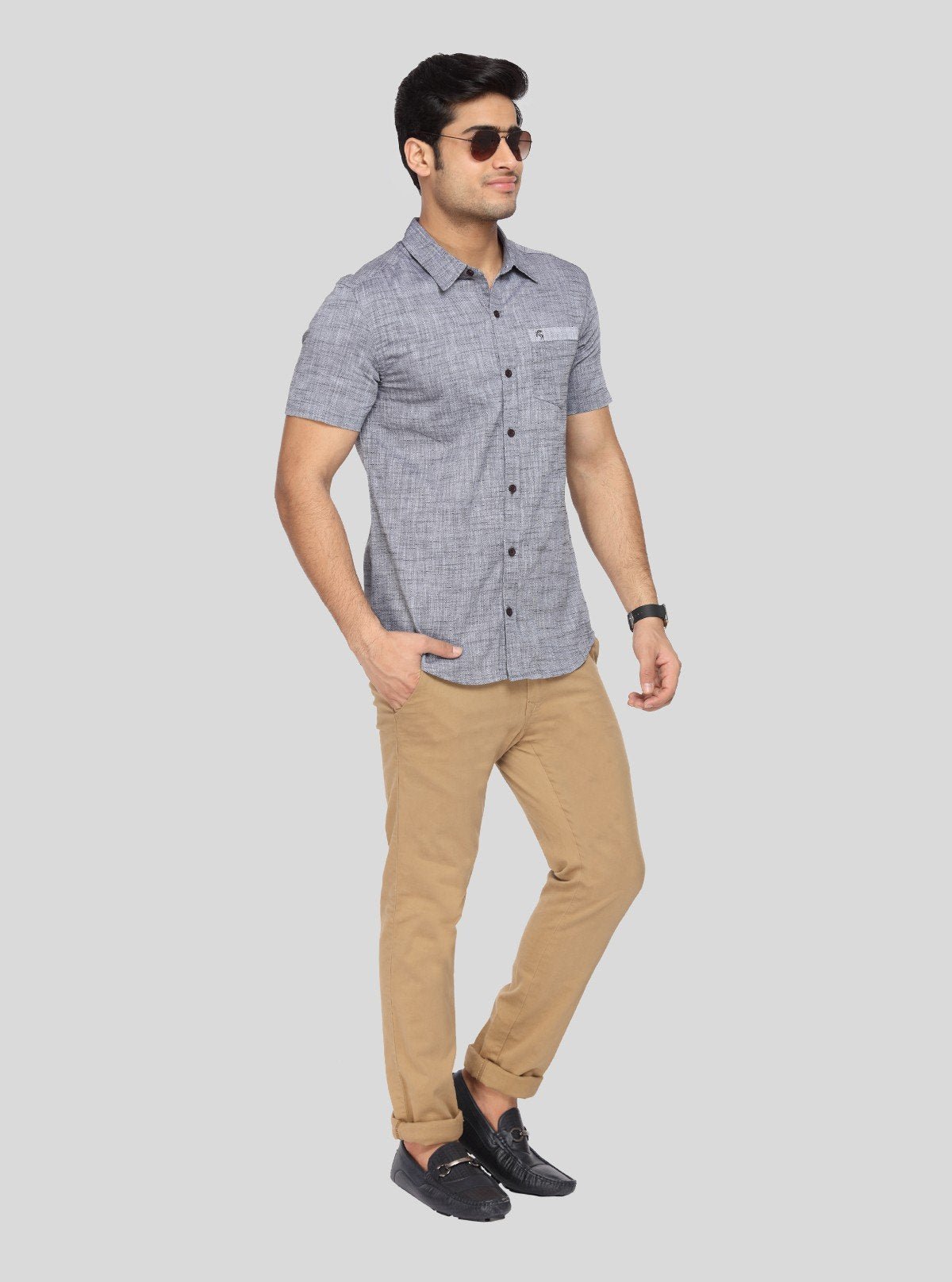 Men’s Tinted Grey Solid Slim Fit Shirt – Modern Minimalist Style by Boer & Fitch - Boer and Fitch