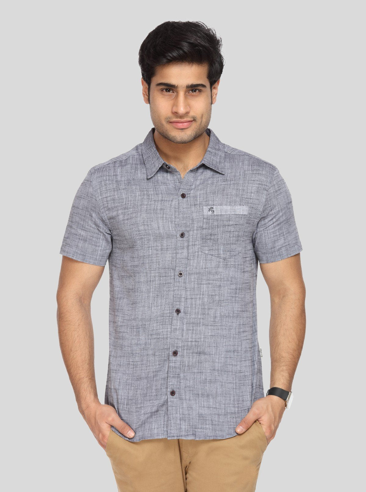 Men’s Tinted Grey Solid Slim Fit Shirt – Modern Minimalist Style by Boer & Fitch - Boer and Fitch