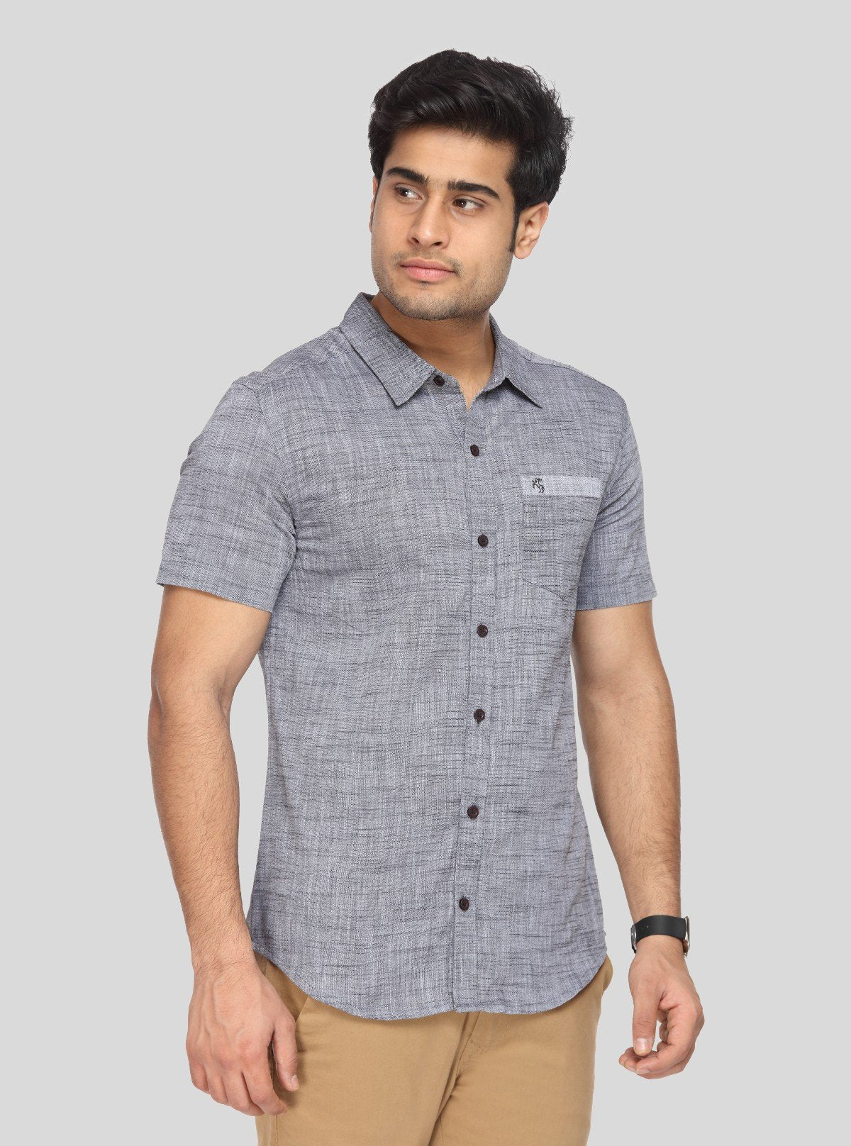 Men’s Tinted Grey Solid Slim Fit Shirt – Modern Minimalist Style by Boer & Fitch - Boer and Fitch
