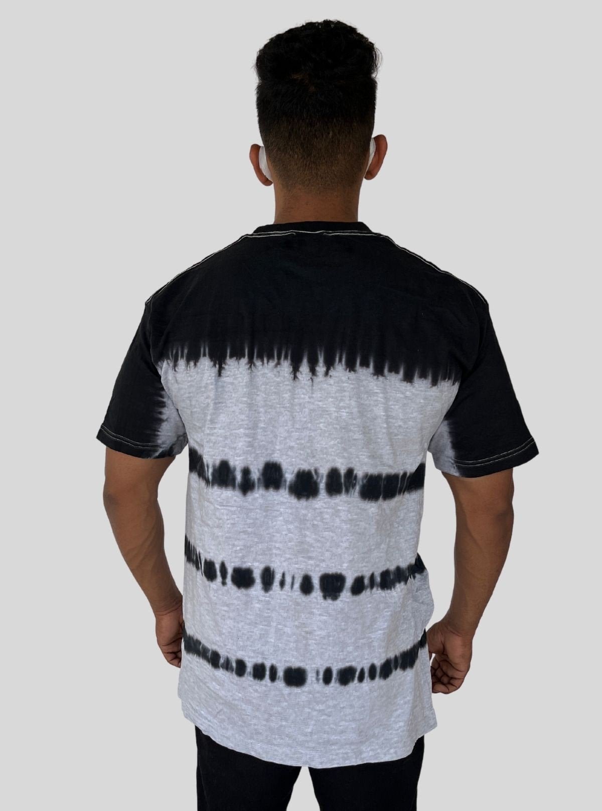 Men’s Tinted White and Black Tie and Dye T‑Shirt – Urban Streetwear Cotton Tee - Boer and Fitch