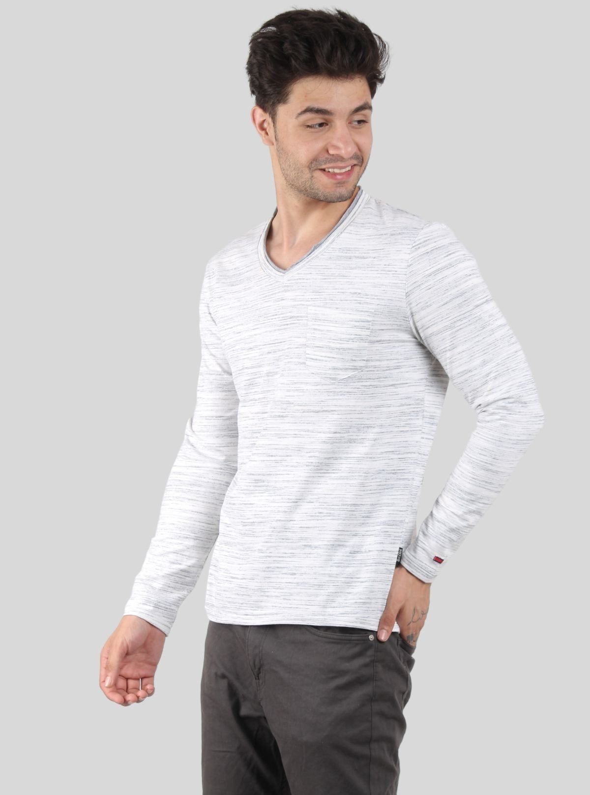 Men’s Tinted White Full Sleeve T-Shirt – Minimal Style, Maximum Comfort - Boer and Fitch