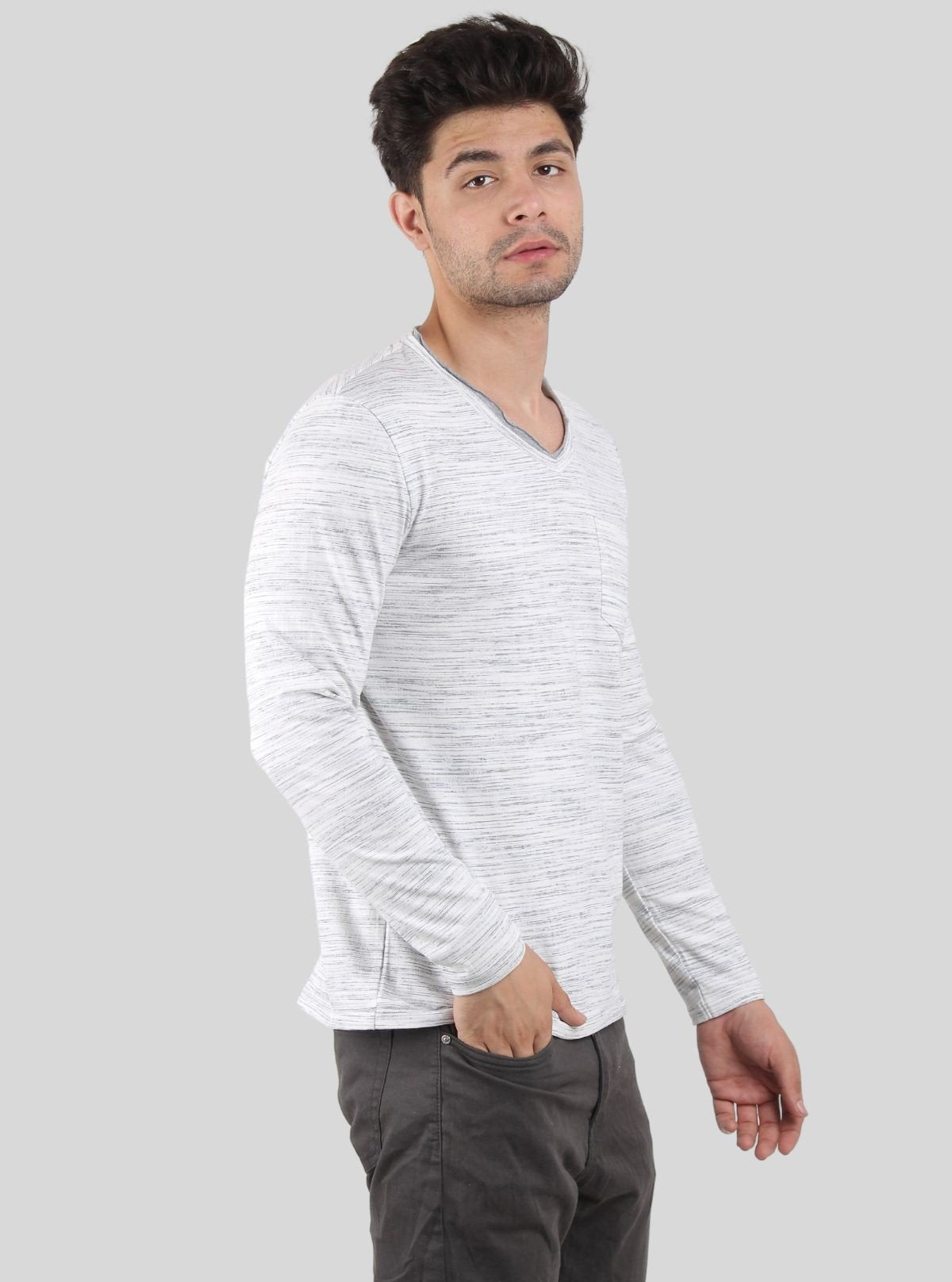 Men’s Tinted White Full Sleeve T-Shirt – Minimal Style, Maximum Comfort - Boer and Fitch