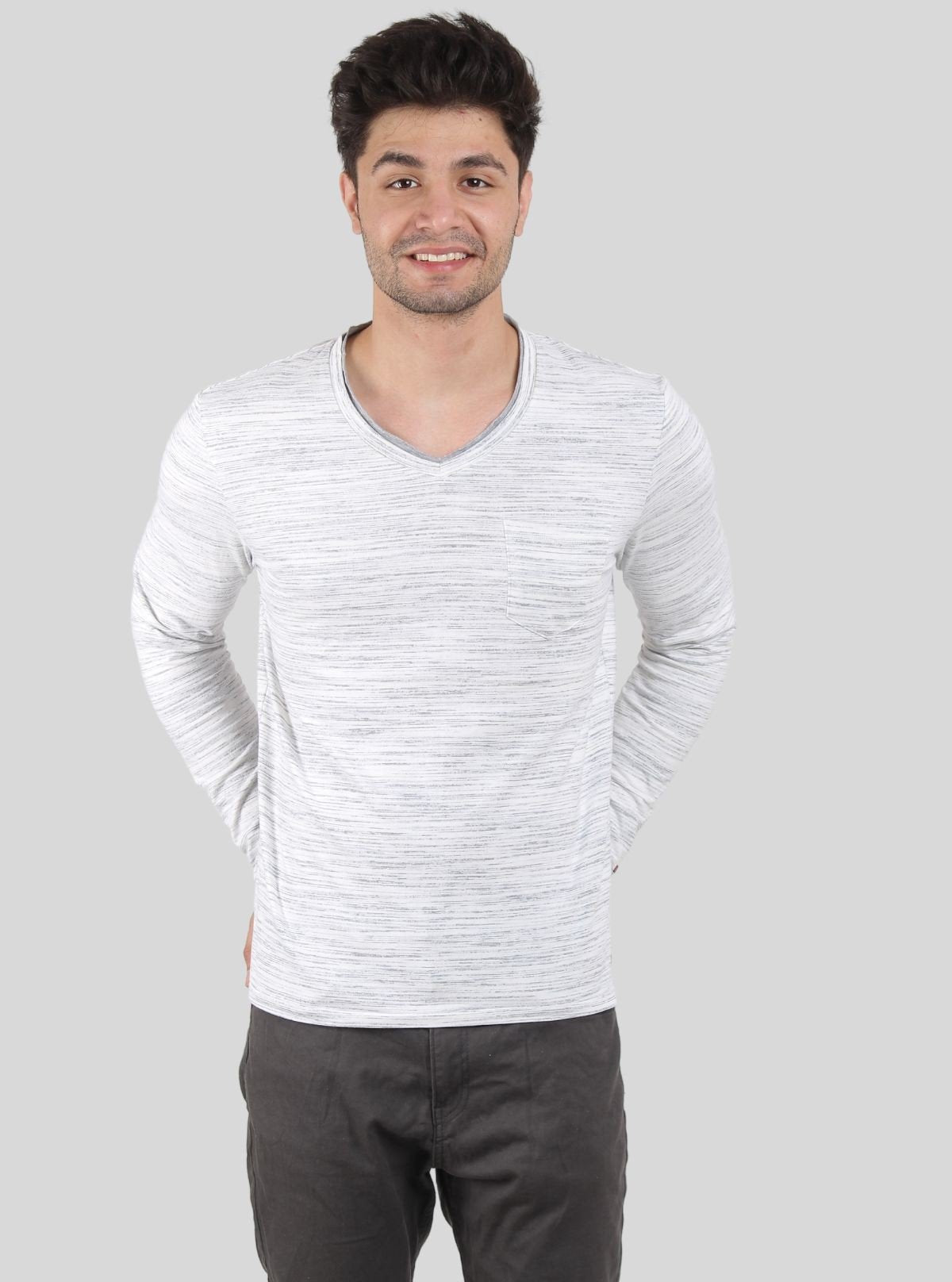 Men’s Tinted White Full Sleeve T-Shirt – Minimal Style, Maximum Comfort - Boer and Fitch