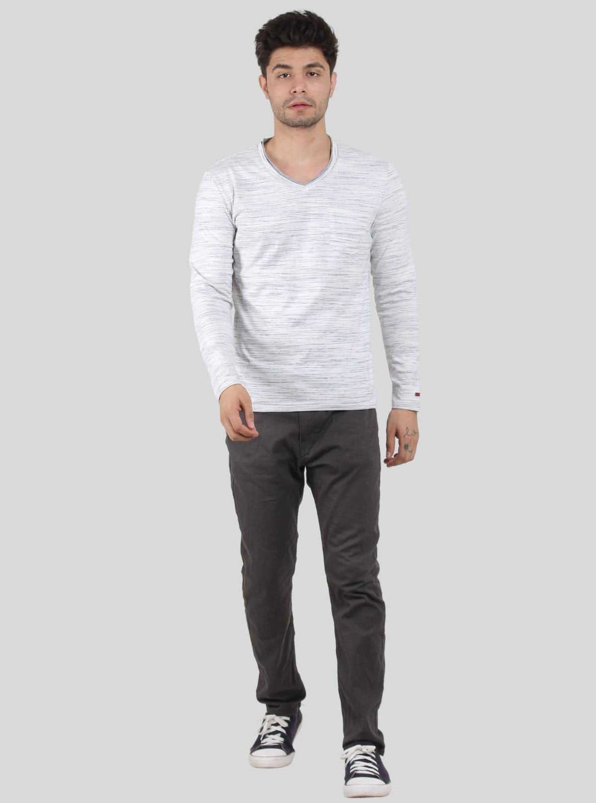 Men’s Tinted White Full Sleeve T-Shirt – Minimal Style, Maximum Comfort - Boer and Fitch