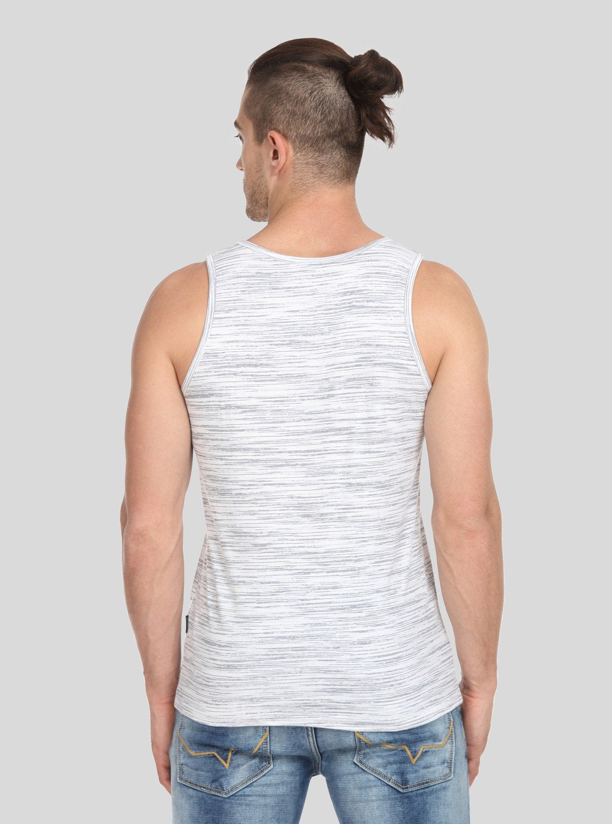 Men's Tinted White Slub Jersey Sleeveless Vest – Designer Fit & Premium Style - Boer and Fitch