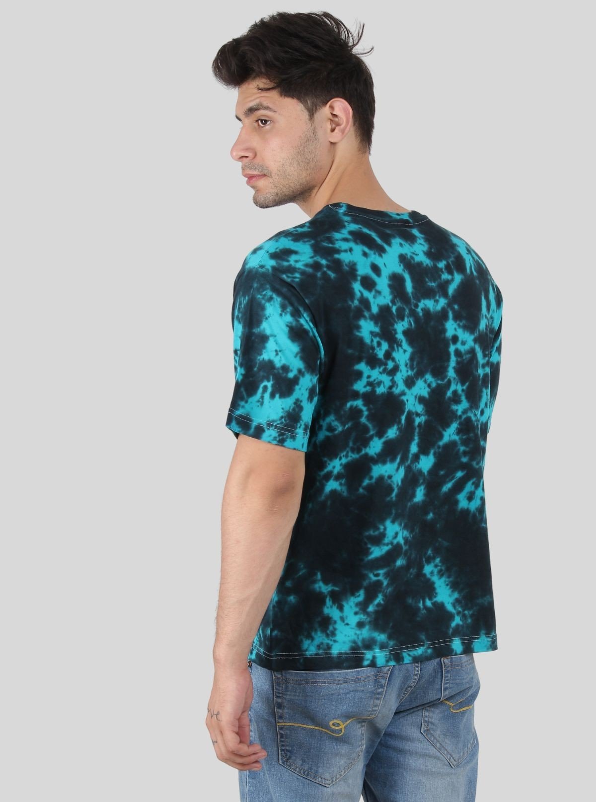 Men’s Turquoise Tie and Dye T-Shirt – Vibrant Casual Statement Tee - Boer and Fitch