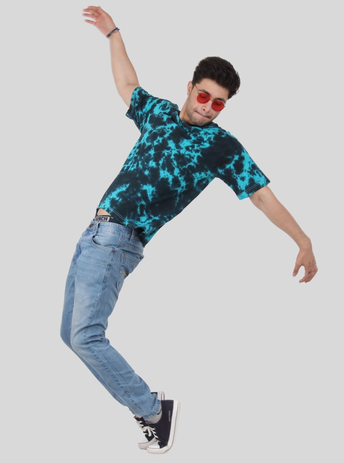 Men’s Turquoise Tie and Dye T-Shirt – Vibrant Casual Statement Tee - Boer and Fitch