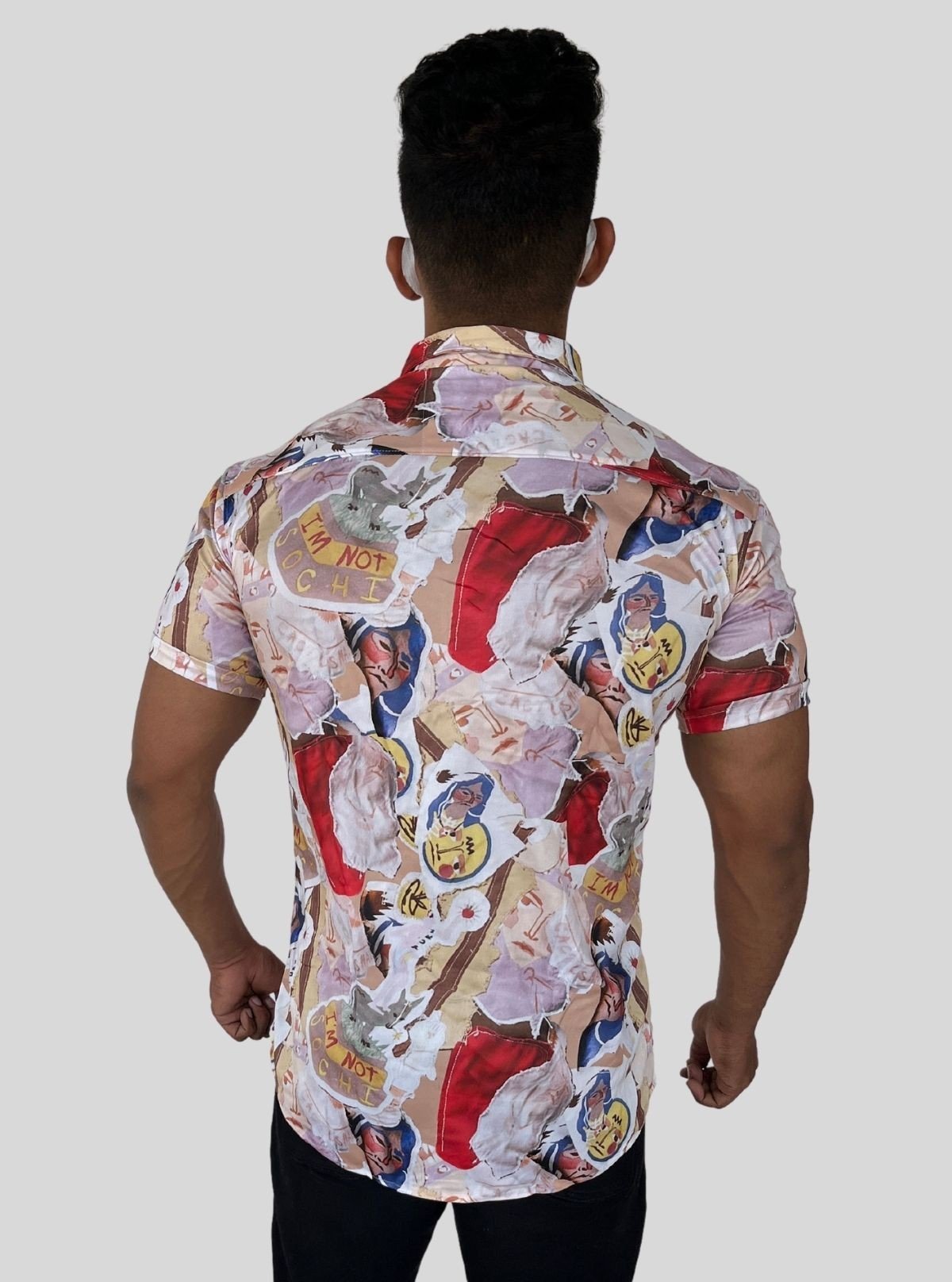 Men's Urban Art Printed Poly Shirt – Edgy Streetwear Style by Boer and Fitch - Boer and Fitch