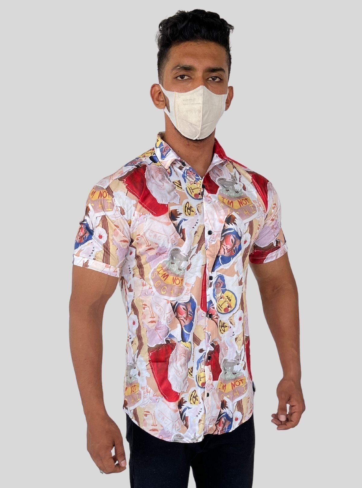 Men's Urban Art Printed Poly Shirt – Edgy Streetwear Style by Boer and Fitch - Boer and Fitch