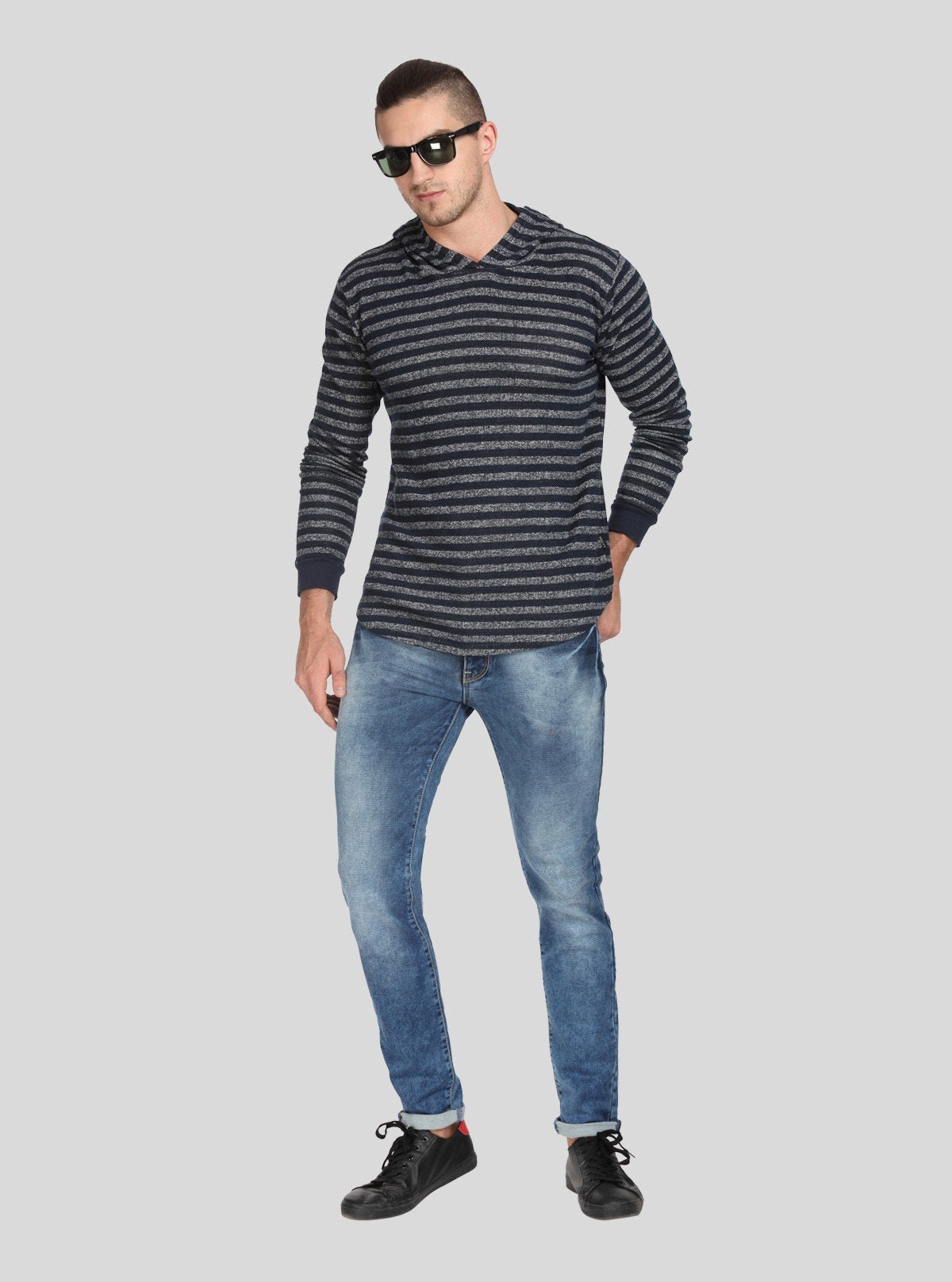 Men’s Vertical Striped Hoodie – Contemporary Pattern, Everyday Comfort - Boer and Fitch